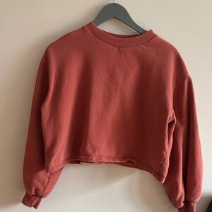 Women's Warm Terracotta Cropped Sweatshirt